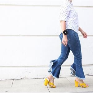 Citizens of Humanity The Drew Flounce Flared Crop Denim Jeans Sz 26